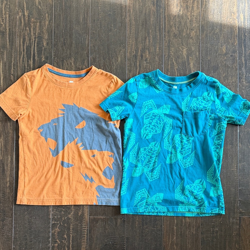 Tea Collection Orange and Teal Kids Tees